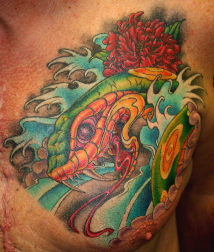 Tattoos - Fine Line tattoos - Oriental Snake